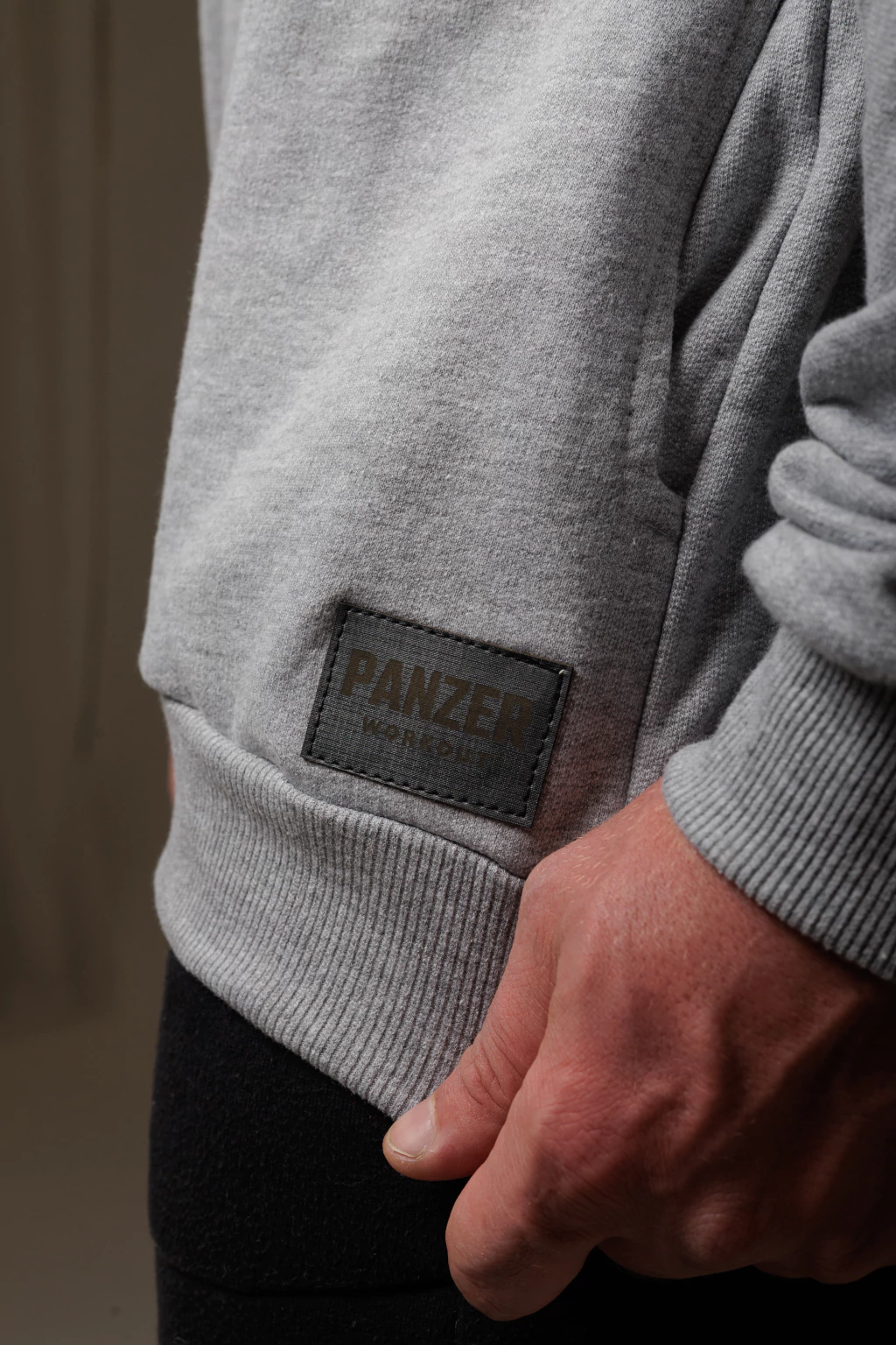 Etiqueta e textura do moletom Panzer